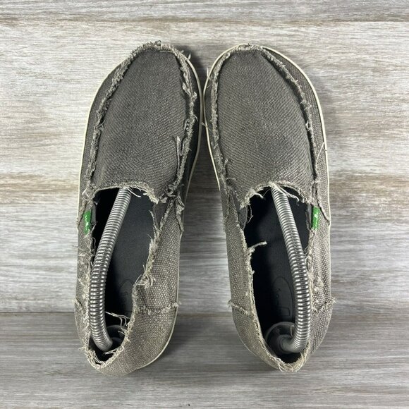 Sanuk Men's Rounder Hobo Slip On gray Canvas Loafers (Fits like a 7 but shoes 8) - Picture 7 of 10